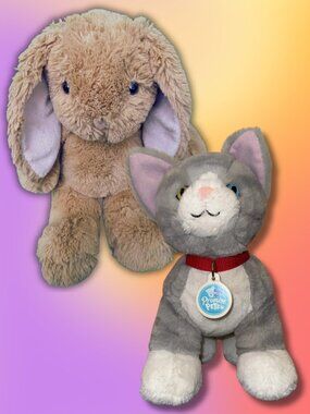 Build-A-Bear Plush Lot Bunny & Promise Pets Cat 14–16" EUC